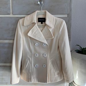 Nine West Wool Peacoat (Cream). Sz. 4